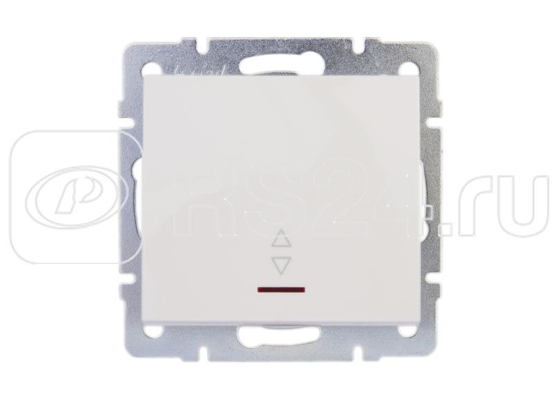Переключатель проходной 1-кл. СП Rain IP20 с подсветкой механизм бел. LEZARD 703-0288-114