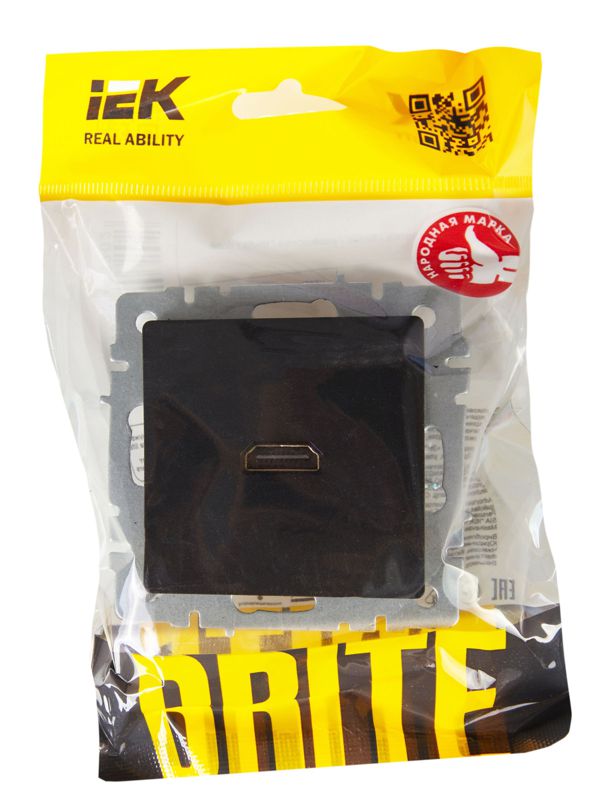 Розетка СП BRITE HDMI РHDMI-0-БрЧ механизм черн. IEK BR-H10-K02