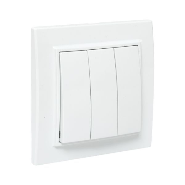 Выключатель 3-кл. СП Минск 10А IP20 бел. Basic EKF ERV10-024-10