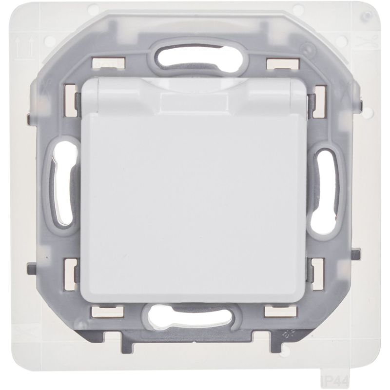 Розетка 1-м СП Inspiria 16А IP44 250В 2P+E защ. шторки с крышкой немецк. стандарт механизм бел. IEK 673740