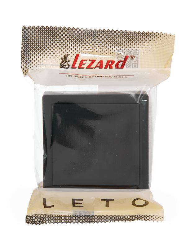Выключатель проходной 1-кл. ОП LETO черн. бархат LEZARD 752-4200-105