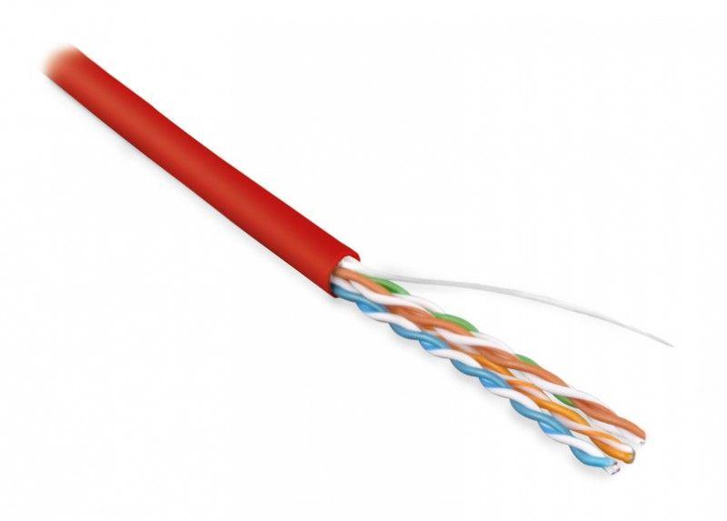 Кабель витая пара U/UTP кат.5E 4 пары 24 AWG ОЖ solid LSZH нг(С)-HF UUTP4-C5E-S24-IN-LSZH-RD-305 красн. (уп.305м) Hyperline 257781