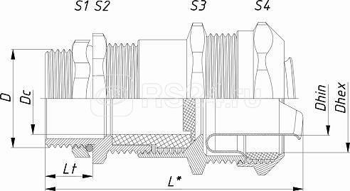 Ввод кабельный ВК-НС-М50-38-МР50 IP66/IP67/IP68 ГОФРОМАТИК zeta30067