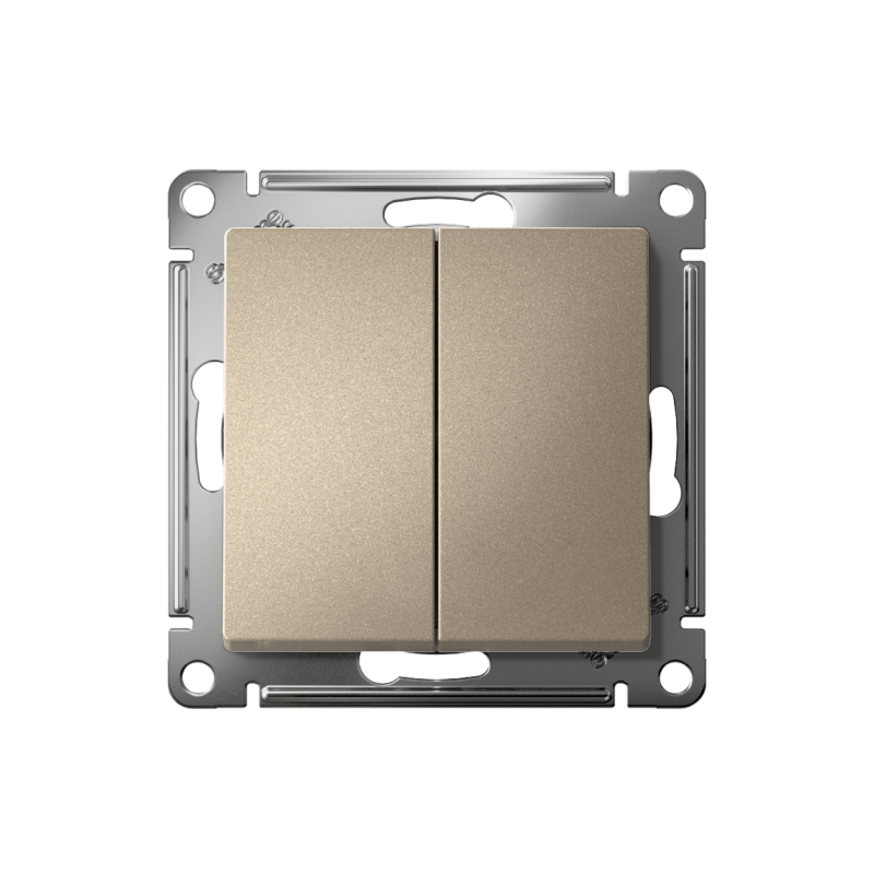Выключатель 2-кл. СП AtlasDesign 10А IP20 (сх. 5) 10AX механизм шампань SE ATN000551