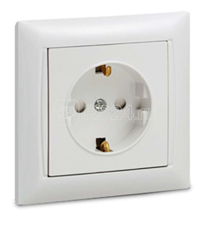 Розетка 1-м VALENZO защ. шторки с заземл. 6028x бел. ASD / IN HOME 4690612006369
