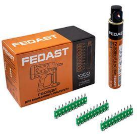 Гвоздь усиленный для монтажн. пистолета 3х19 в комплекте с газовым баллоном 165мм FEDAST Промрукав fd3019egfc