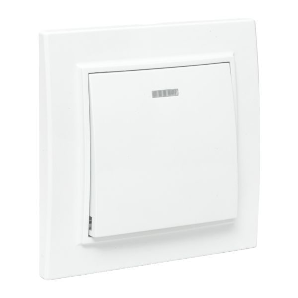 Выключатель 1-кл. СП Минск 10А IP20 с индикатором бел. Basic EKF ERV10-121-10