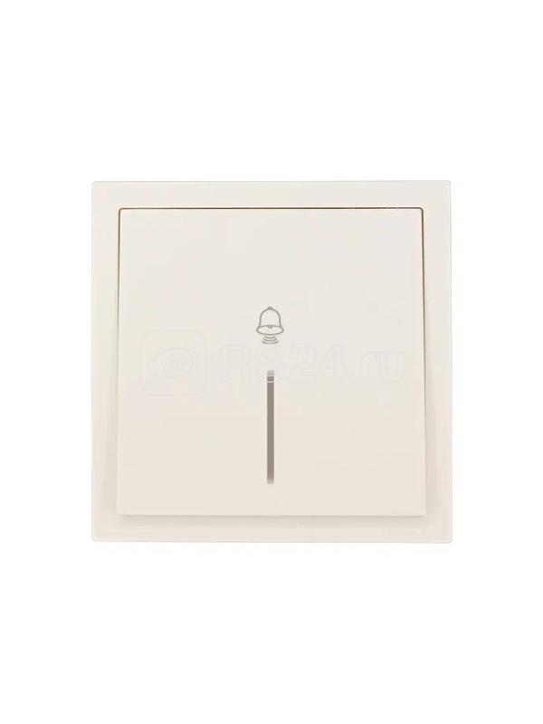 Кнопка звонка с индик. СП ZIMA IP20 безвинт. зажим слон. кость LEZARD 704-9088-108QC