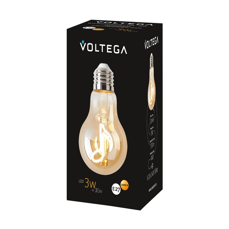 Лампа светодиодная филаментная Loft 271 A60 3Вт 2400К E27 Voltega 8582