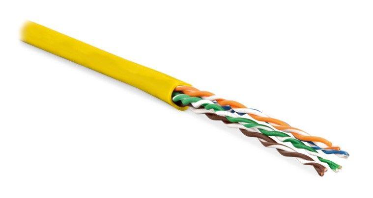 Кабель витая пара U/UTP кат.6 4 пары 24 AWG МЖ patch без разделит. LSZH нг(С)-HF UUTP4-C6-P24-NCR-IN-LSZH-YL-100 желт. (уп.100м) Hyperline 273532