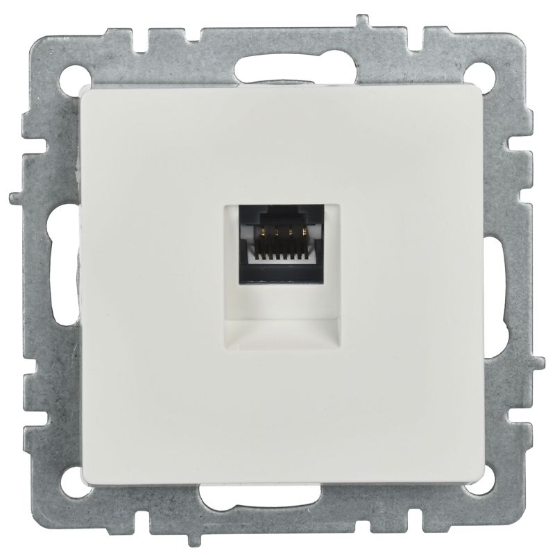 Розетка компьютерная СП RJ45 кат.5E BRITE РК10-БрБ механизм бел. IEK BR-K10-1-K01