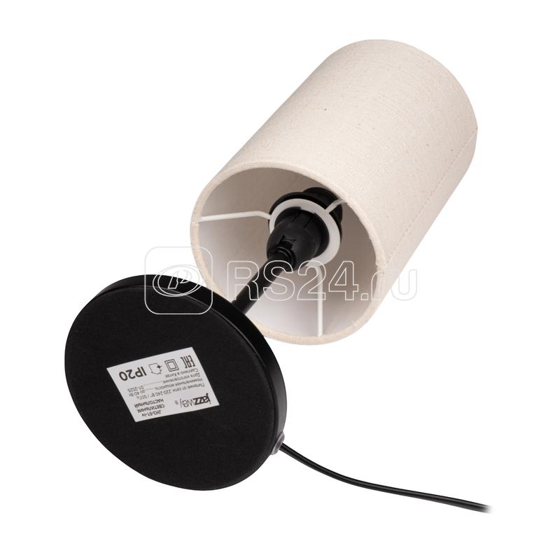 Светильник настольный JH3-01-iv E14 IP20 110х110х310мм метал.; ткань; PVC-пластик беж. JazzWay 5062351