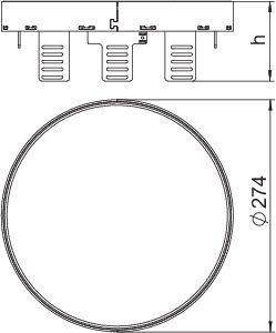 Рамка кассетная RKRN2UZD3 ном. размер R7 d275мм R7VS25 сталь OBO 7409150