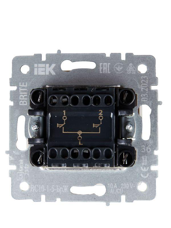 Выключатель жалюзи СП BRITE ВС10-1-5-БрЖ 10А механизм жемчуж. IEK BR-V15-0-10-K36