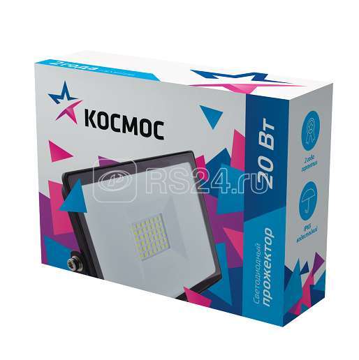 Прожектор светодиодный 30Вт 6500К IP65 2400лм КОСМОС K_PR5_LED_30