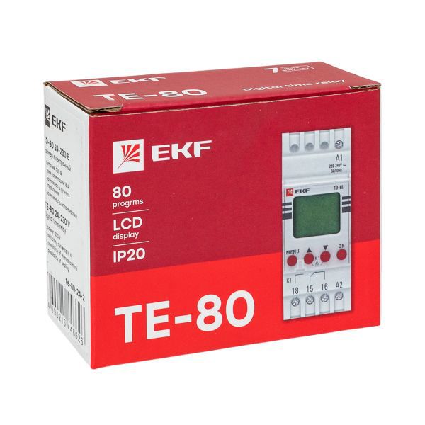 Таймер электронный двухканальный ТЭ-80 24-230В EKF te-80-24-2