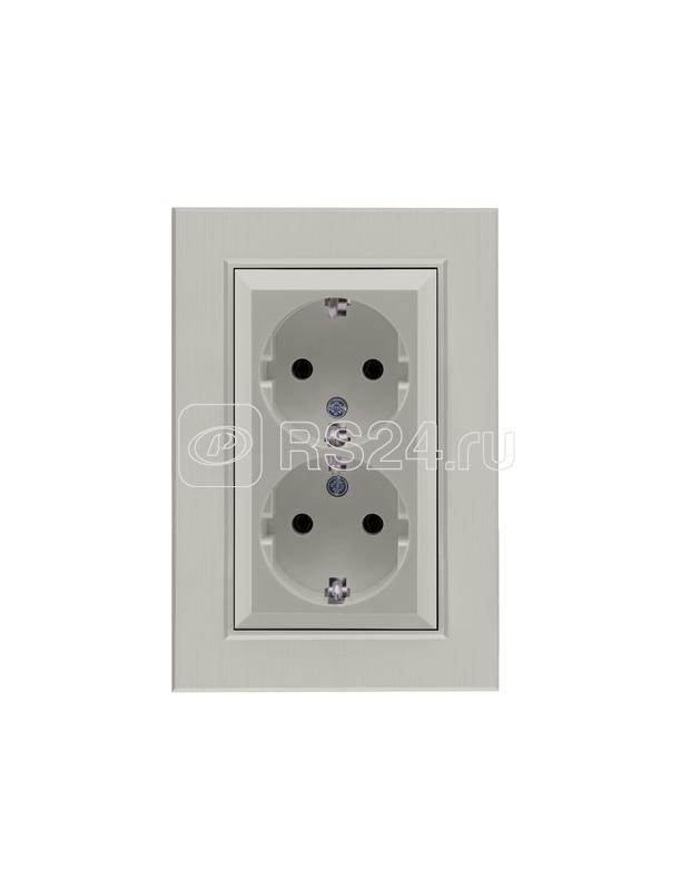 Розетка 2-я Karea LINE STAR с заземл. жемчуж. Makel 86100082