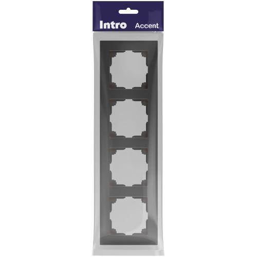 Рамка 4-м СП Accent 6-504-07 графит Intro Б0063718