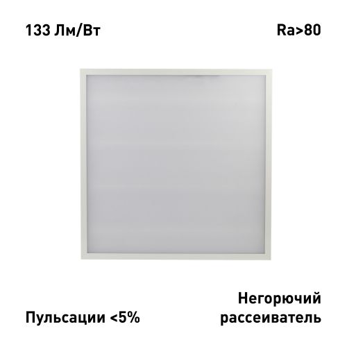Светильник светодиодный SPO-6-24-4K-M 24Вт 4000К IP40 3200Лм 117Лм/Вт 595х595х19 матов. Эра Б0061292