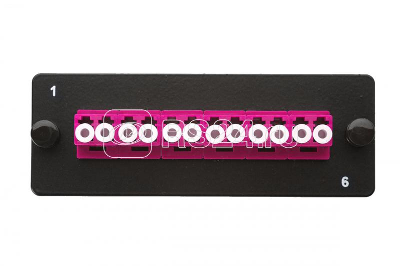 Комплект планка Q-SLOT с 6 адаптерами дуплекс LC OM4 монтаж. шнуры КДЗС Eurolan 38M-40-2L-06BL