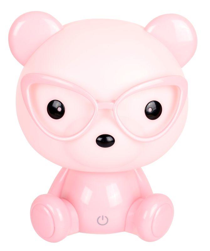 Светильник настольный KD-890 C14 LED 3Вт диммир. мишка в очках роз. Camelion 13891