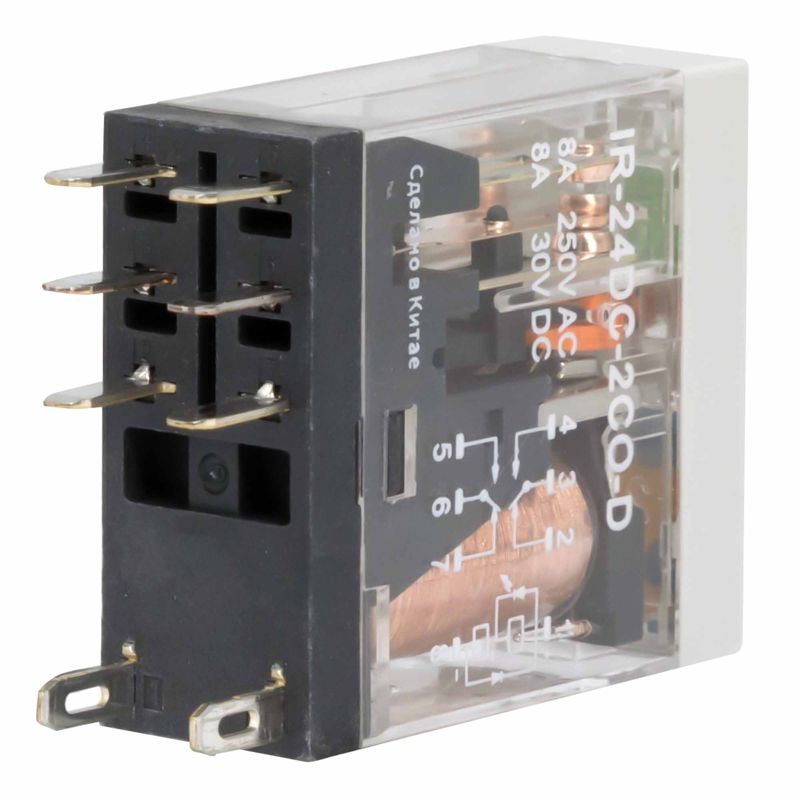 Реле одиночное 24В DC 2 прекидн. контакта DKC IR-24DC-2CO-D