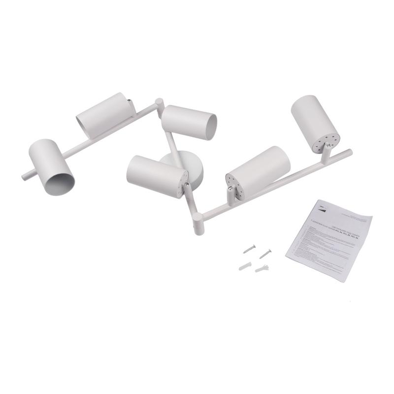 Светильник PCL-0606 6xGU10 IP20 230В WH настен./потолочн. декор. под лампу JazzWay 5066786