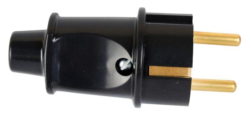 Вилка 16А прямая с/з модель В 16-005 Sb2-PZ21 черн. Volsten 14442