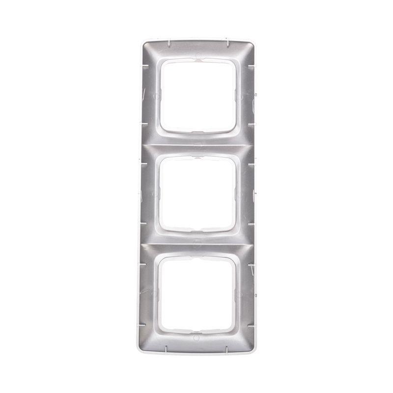 Рамка 3-м DEA горизонт. серебр. метал. Kranz KR-78-0287