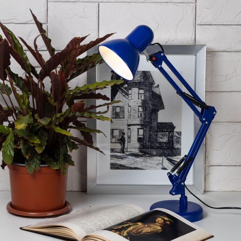 Светильник настольный N-214-E27-40W-BU E27 с основанием синий ЭРА Б0052763
