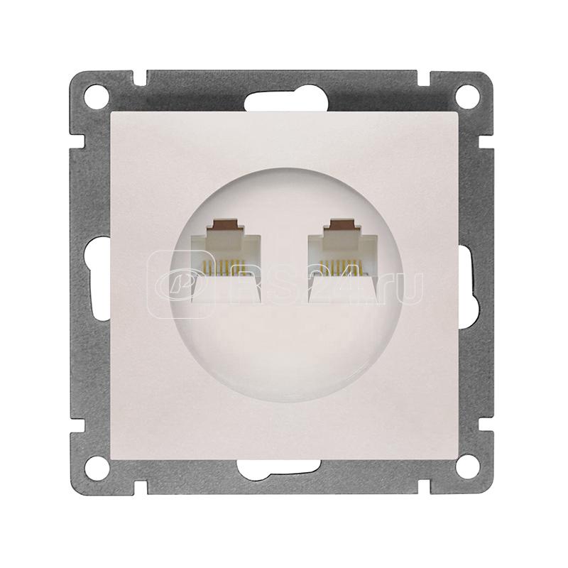 Розетка компьютерная 2-м СП Афина RJ45 кат.5E механизм жемчуж. Universal A1086-OBr