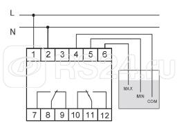 Реле уровня жидкости PZ-829 (без датчиков; двухуровн.; 3 модуля; монтаж на DIN-рейке) F&F EA08.001.007