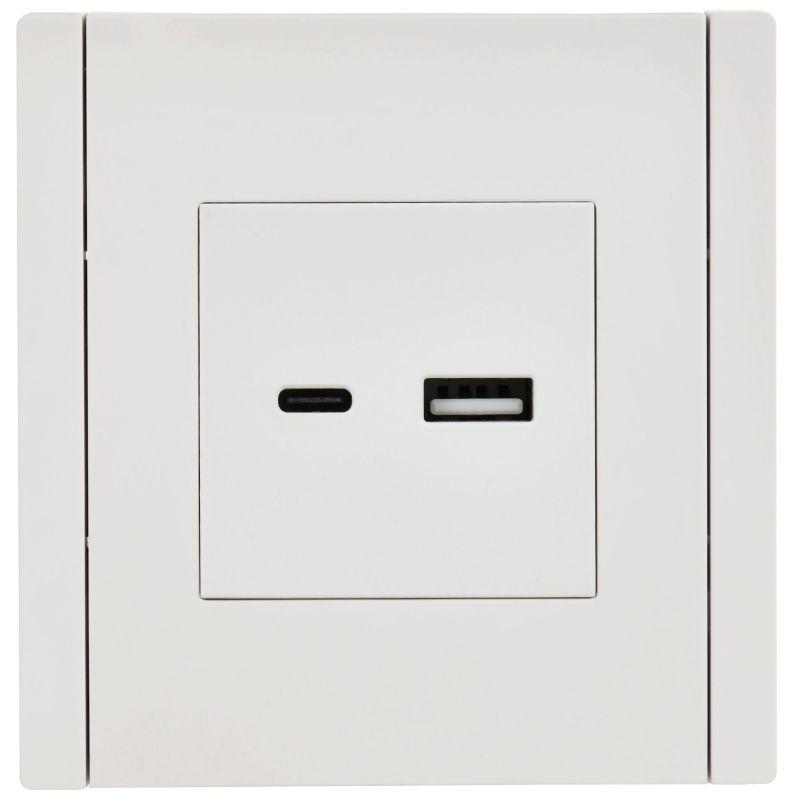 Розетка USB A+C 3.1А FORTE&PIANO FP250 бел. IEK FP-U22-D31-K01