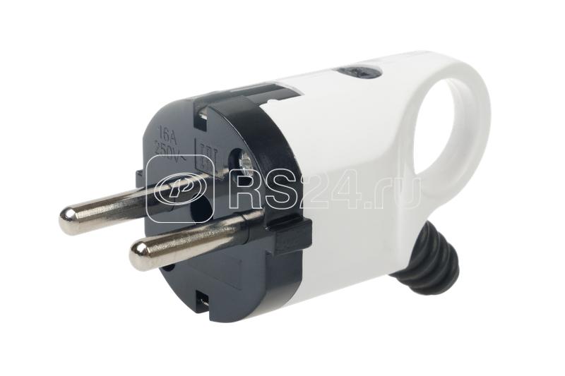 Вилка ABS-пластик угловая с/з с ушком 16А 250В IP20 бел. Duwi 30467 8