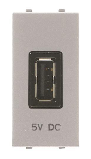 Розетка USB 1мод. Zenit 2000мА 5В механизм серебр. ABB 2CLA218520N1301