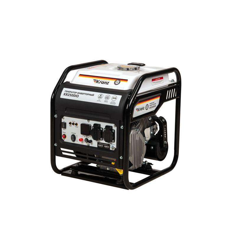 Генератор инверторный KR2500IO 2.5кВт 230В 7л открытый корпус ручной старт KRANZ KR-16-1142