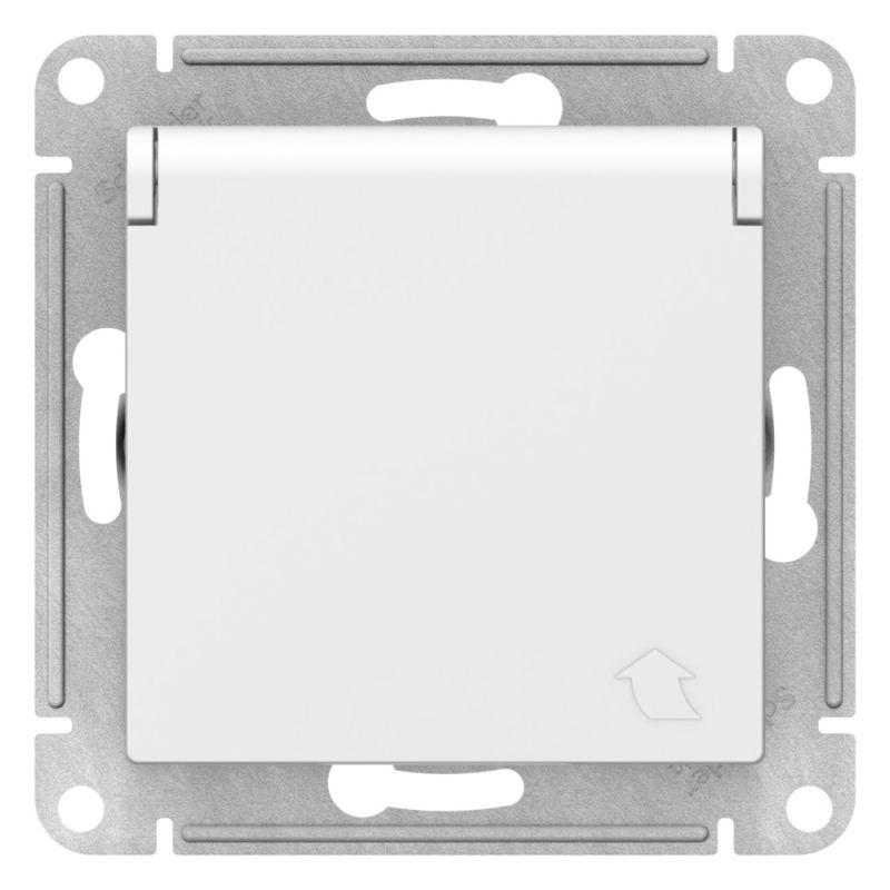 Розетка AtlasDesign 16А IP20 с заземл. защ. шторки с крышкой механизм лотос SE ATN001346