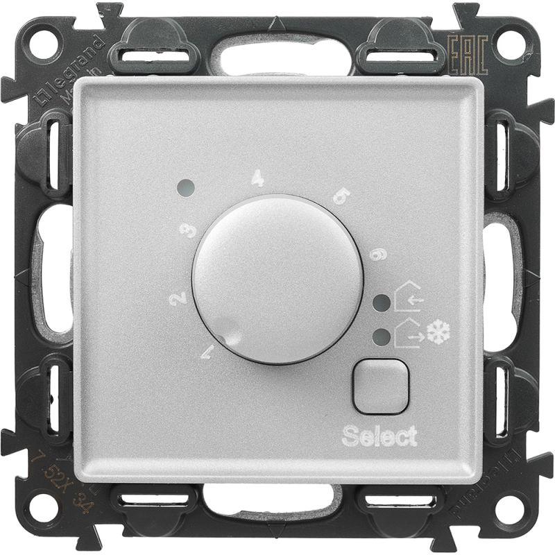 Термостат для теплых полов Valena Life с датчиком 16А 250В с лиц. панелью винт. зажимы алюм. Leg 752334