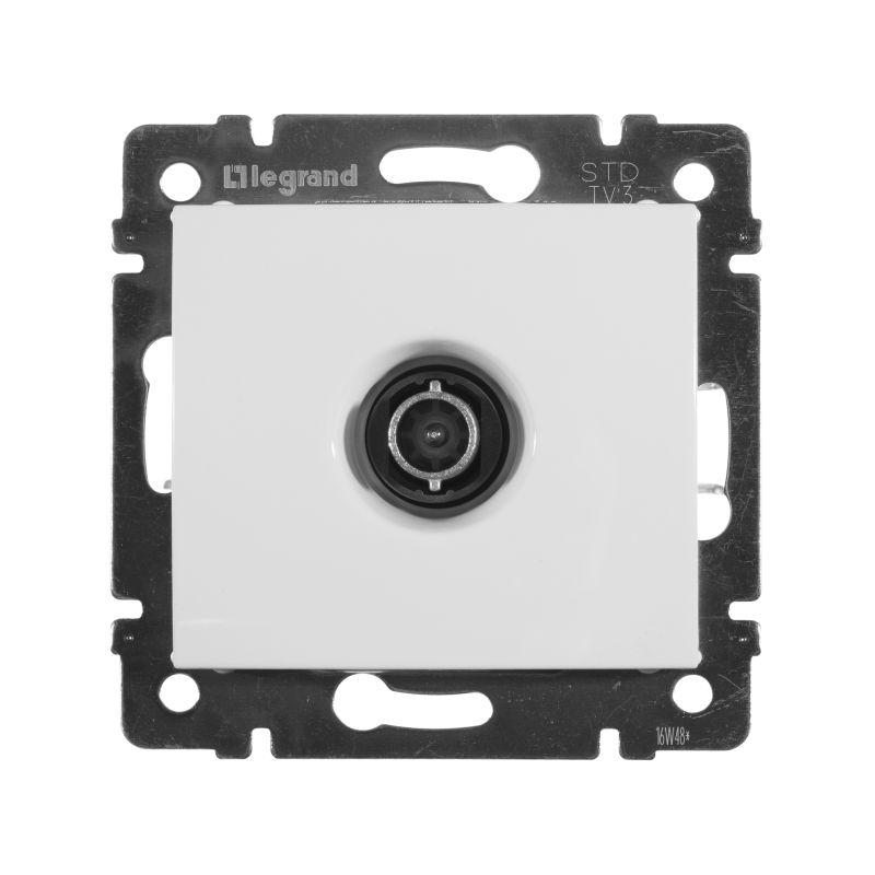 Розетка телевизионная проходная TV СП Valena 14дБ 2400МГц механизм бел. IEK 774431