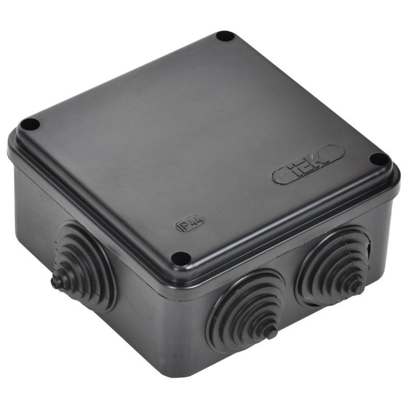 Коробка распаячная КМ41233 100х100х50мм IP44 6 вводов черн. IEK UKO11-100-100-050-K02-44