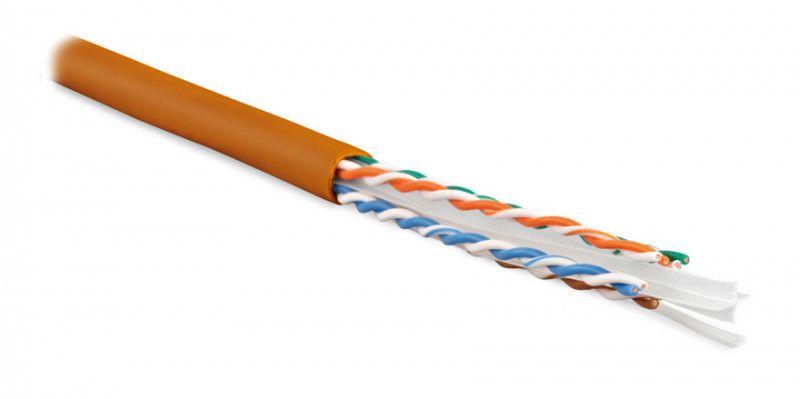 Кабель витая пара U/UTP кат.6 4 пары 23 AWG ОЖ solid с разделит. LSZH нг(С)-HF UUTP4-C6-S23-IN-LSZH-OR-100 оранж. (уп.100м) Hyperline 273523