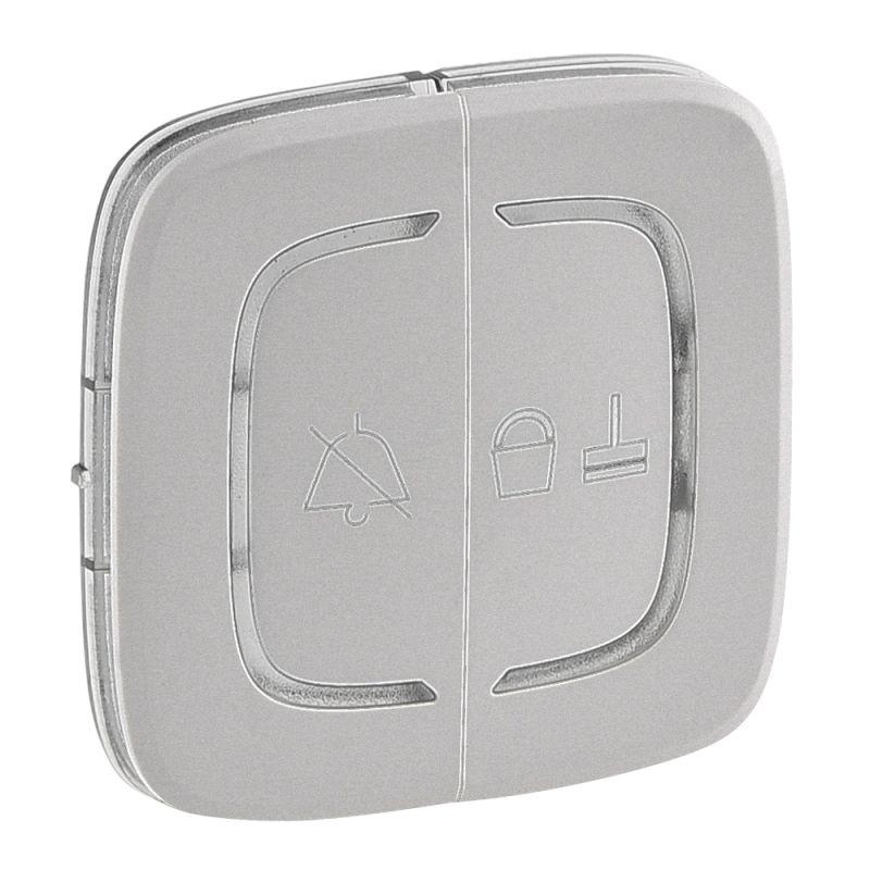 Панель лицевая двойн. 2мод. Valena Allure MyHome для механизмов BUS/SCS "Не беспокоить" и "Убрать номер" алюм. Leg 754948