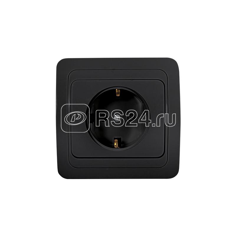 Розетка 1-м с заземл. CLASSICO 2028B черн. IN HOME 4690612061108