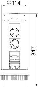 Бокс настольный верт. DBV-MHA3E D2S2K OBO 6116888