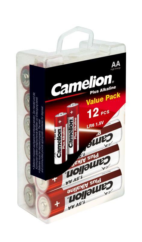 Элемент питания алкалиновый AA/LR6 1.5В Plus Alkaline LR6-PBH12 (уп.12шт) Camelion 10648
