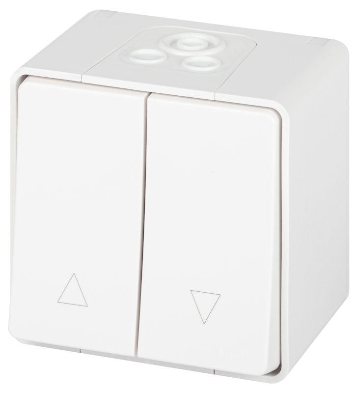 Переключатель Эксперт 11-1508-01 для жалюзи кнопочный IP55 10АХ-250В ОУ бел. Эра Б0063251