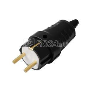 Вилка штепсельная 16А с заземл. каучук черн. Bylectrica В16-362