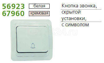 Кнопка звонка СП CLASSIC с символом бел. POWERMAN 1151399