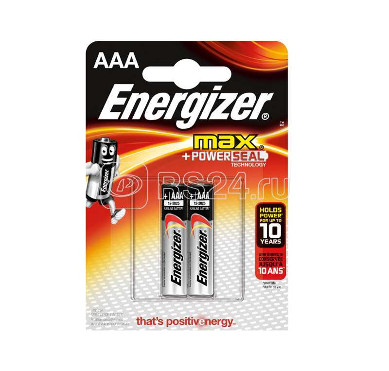 Элемент питания алкалиновый AAA/LR03 LR03-2BL Max (блист.2шт) Energizer Б0016820