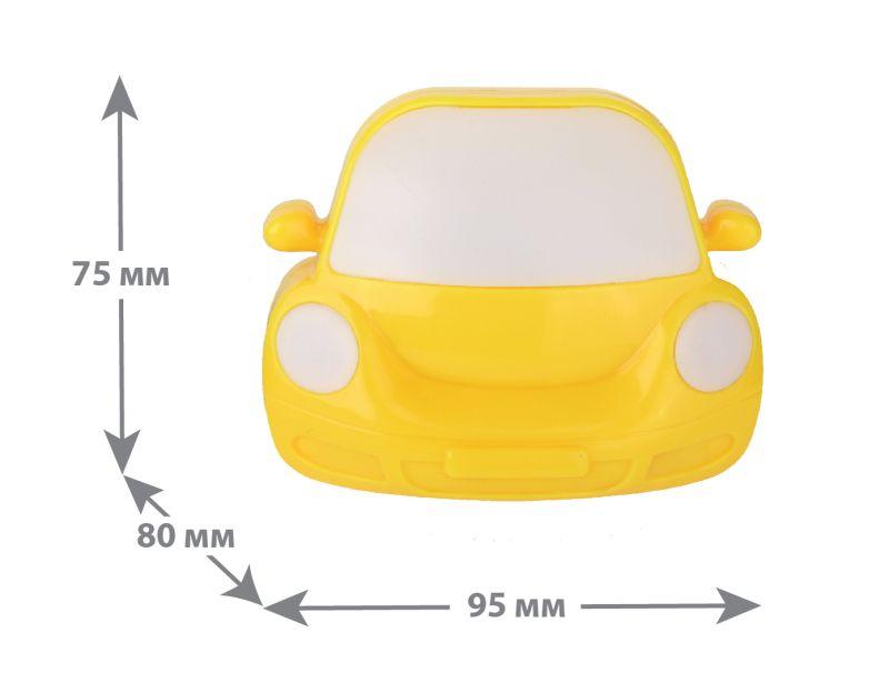 Светильник светодиодный NL-196 "Машинка" 220В ночник с выкл. желт. Camelion 13143